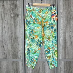 Jams World Pants Women Size L Peace Flower Bright Colorful Beach Resort Holiday